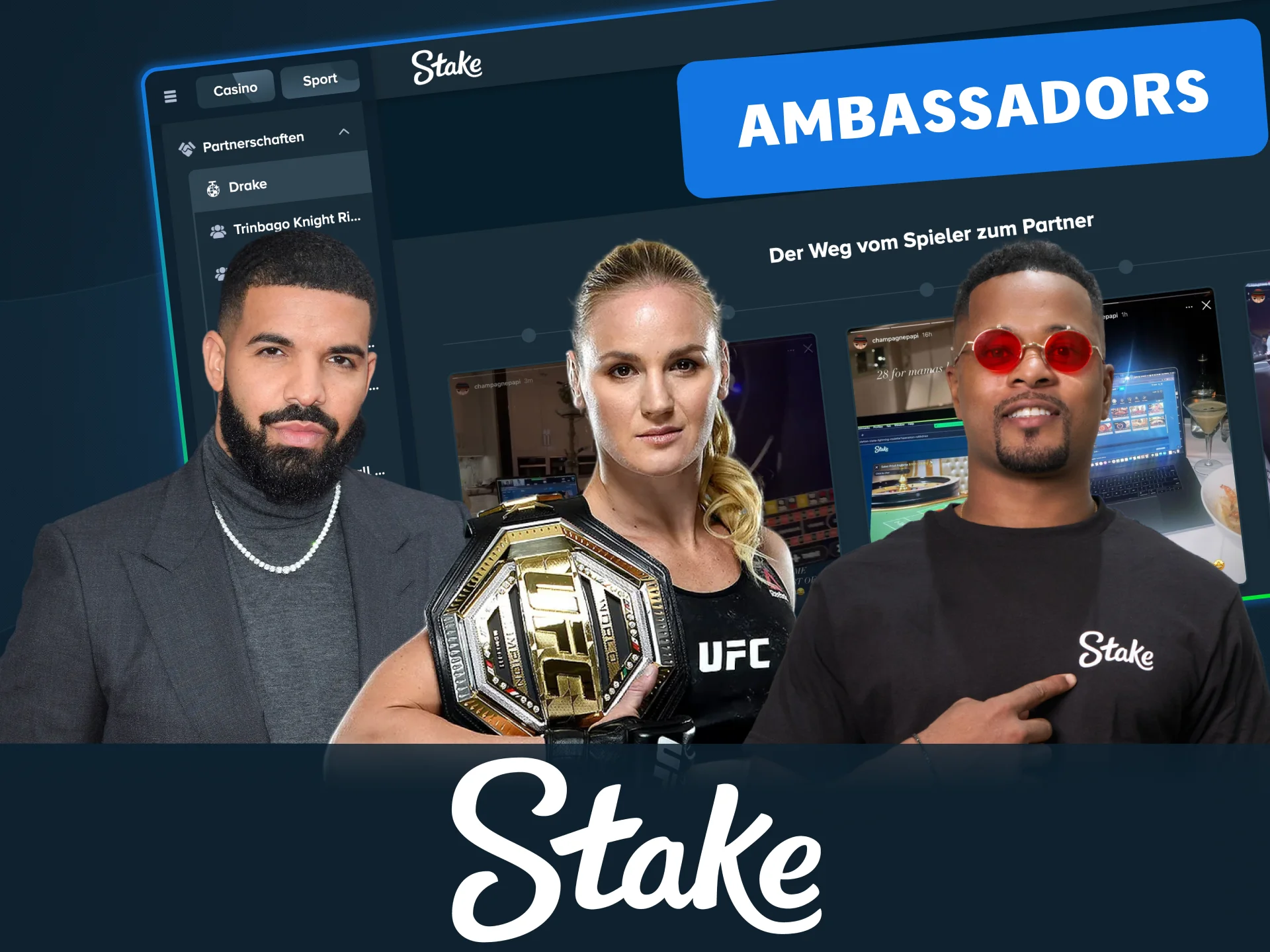 Stake collaborates with global ambassadors to grow its brand.