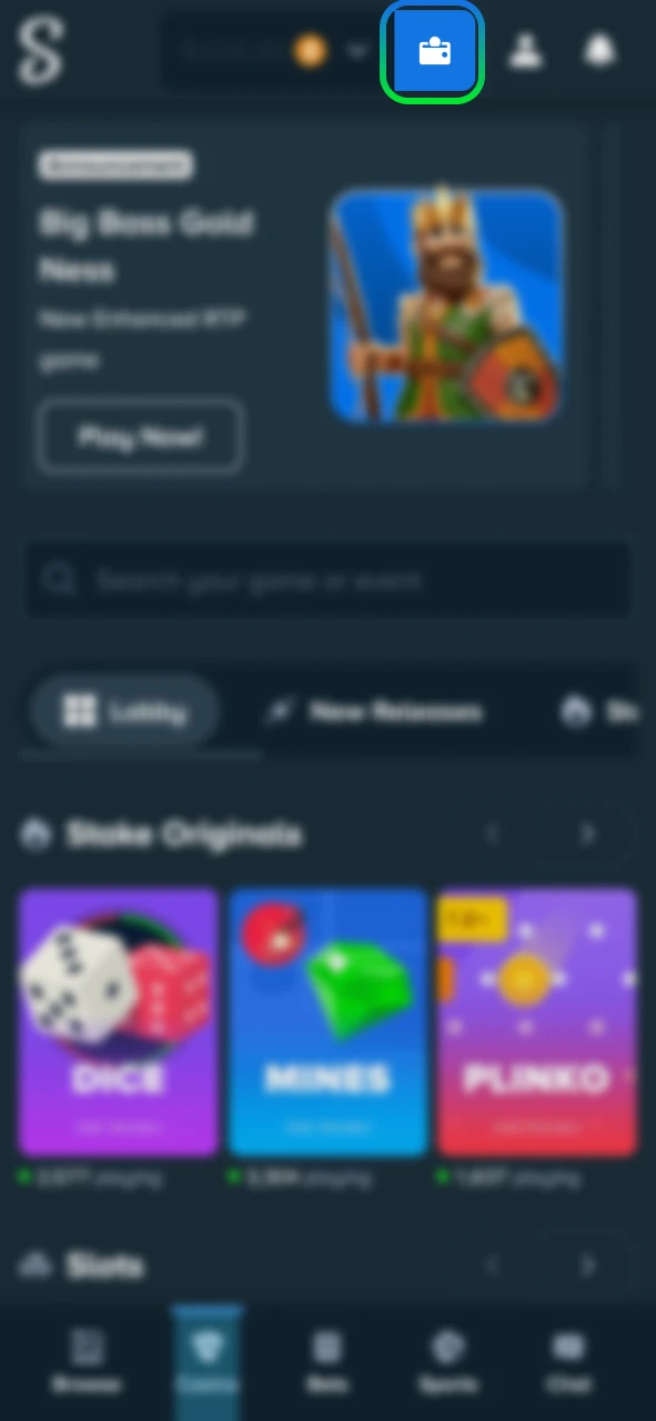 Open your Stake Wallet and click Withdraw to start.