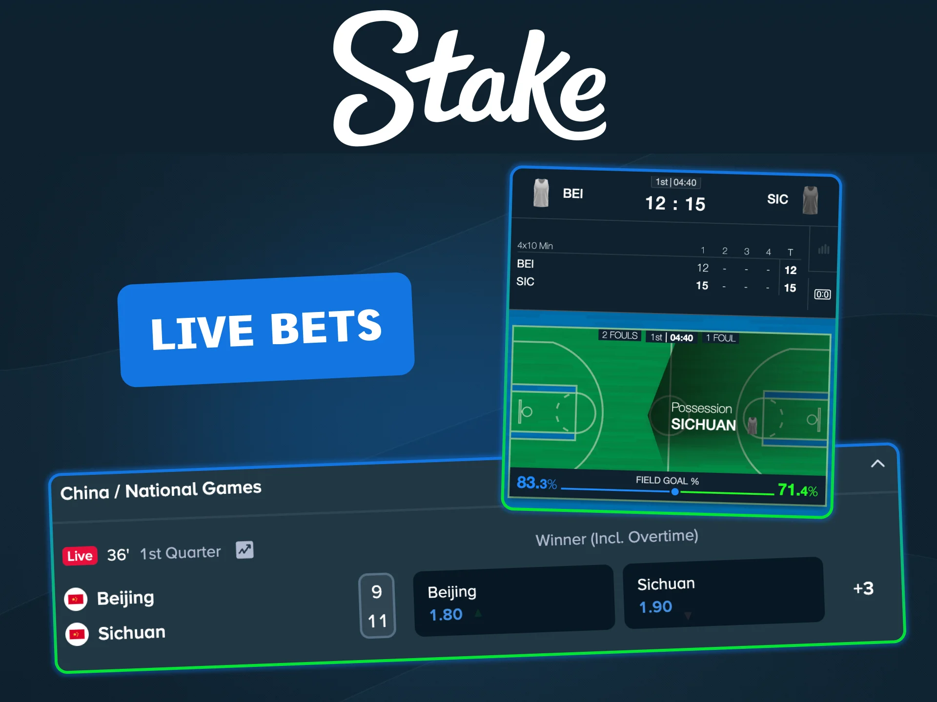 Place basketball live bets and track real-time stats on Stake.