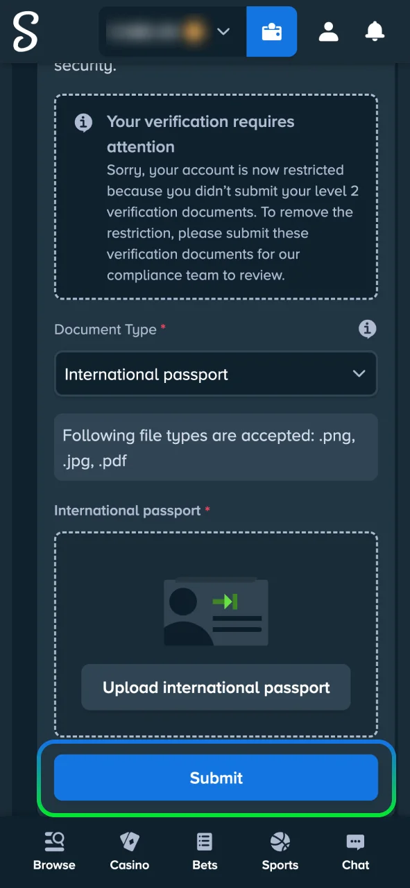 Verify your profile at Stake Casino to enable safe payments and fast withdrawals.
